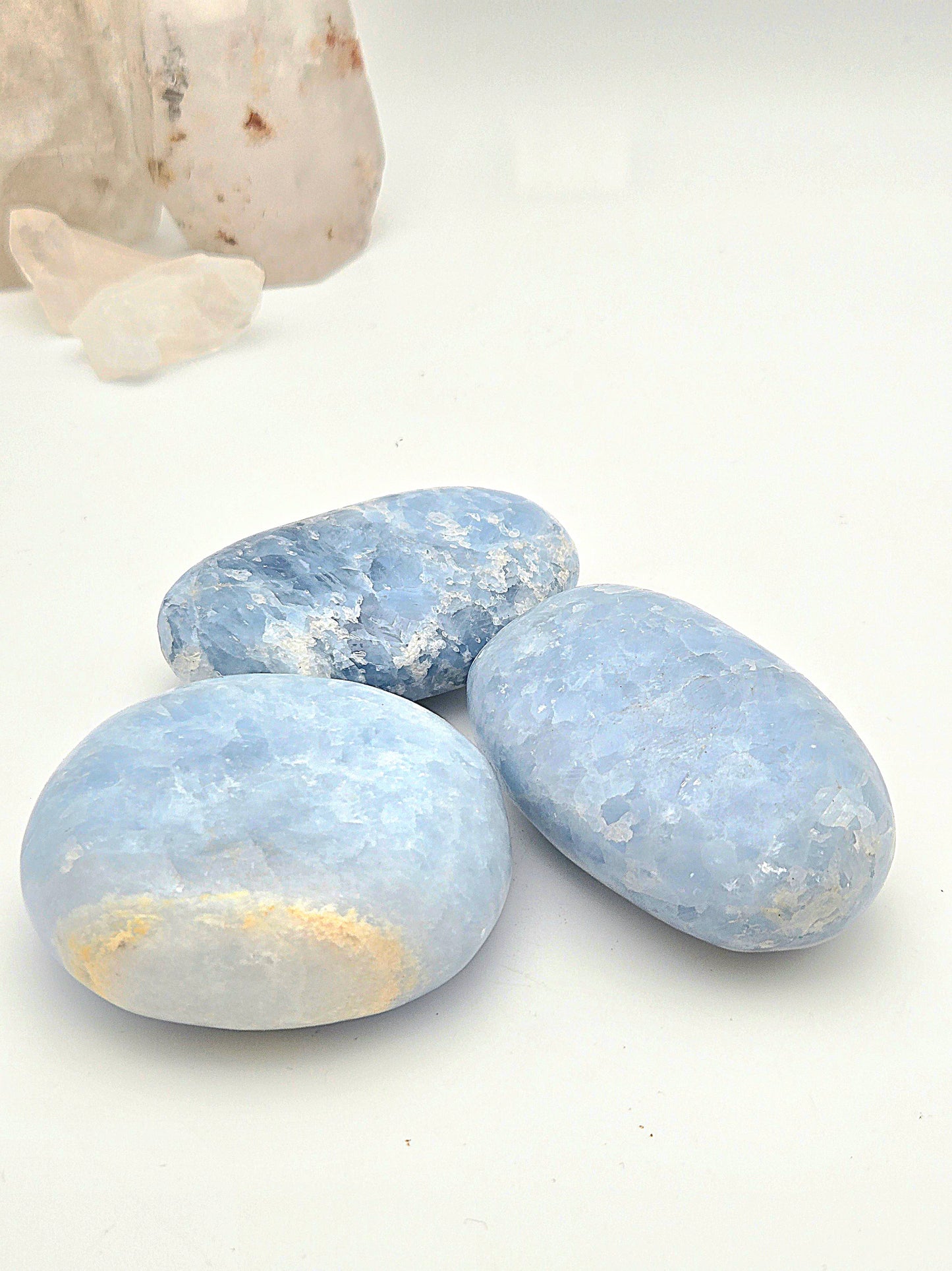 Blue Calcite Palm Stone