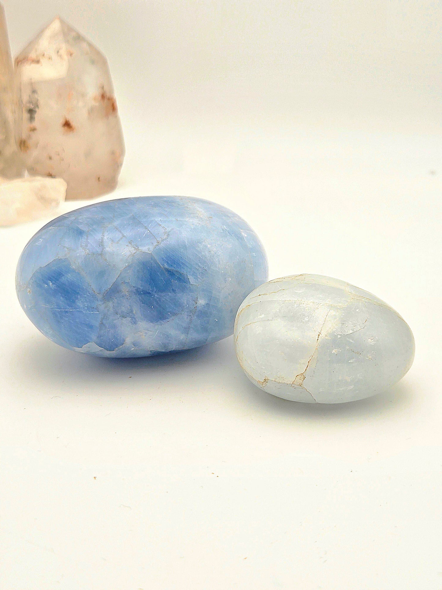 Blue Calcite Palm Stone