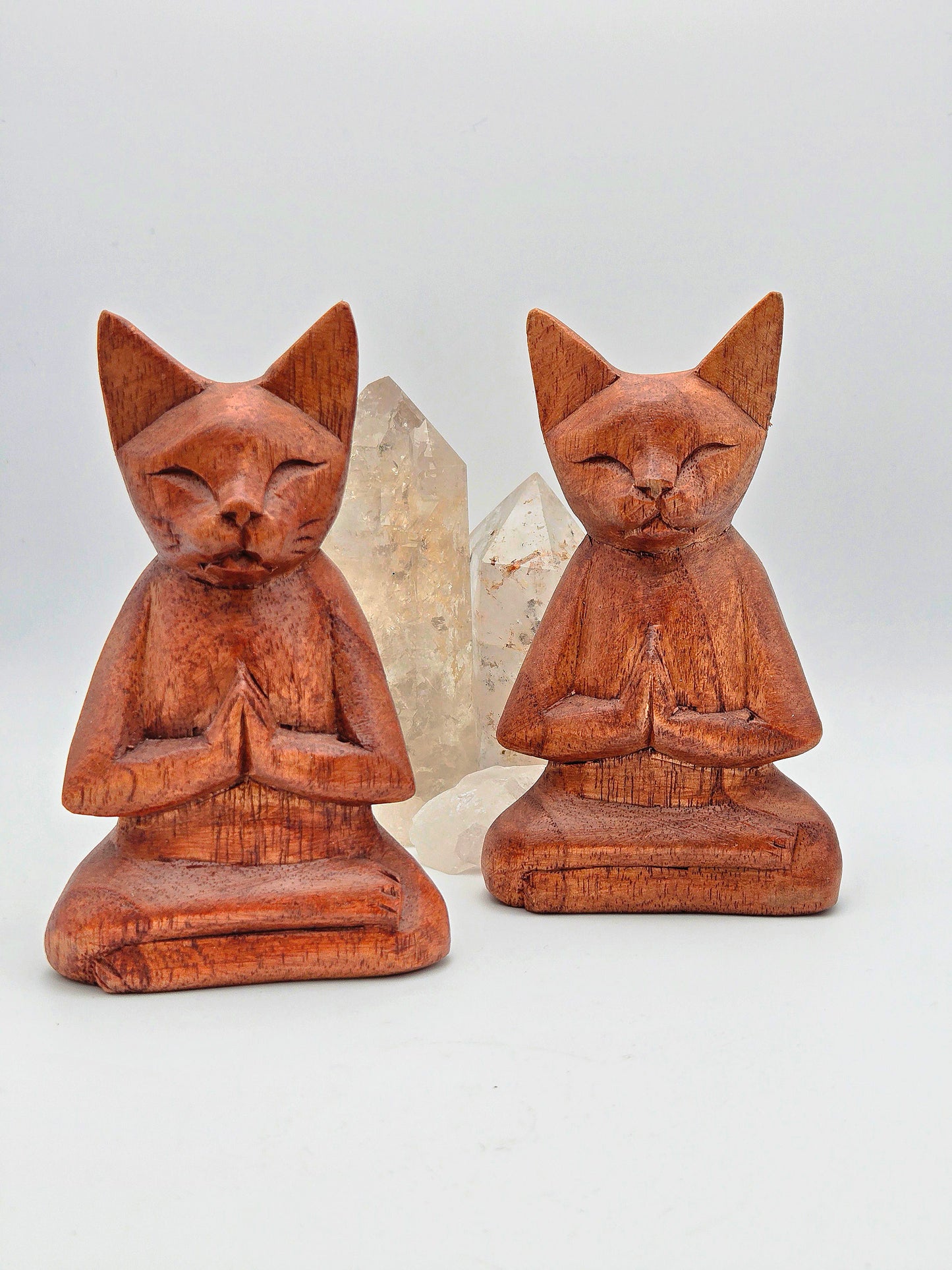 Namaste Cat Hand Carved